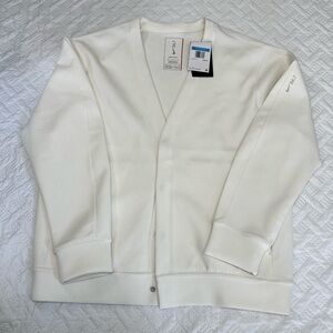 NIKE 24.7 Impossibly Men’s Soft Cardigan Sweater Light Bone HQQ6948-133 Size M